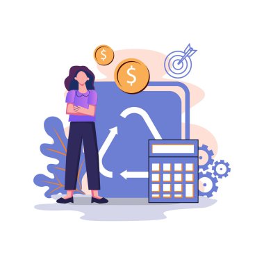 Proje yaşam döngüsü düz biçim illüstrasyon tasarımı