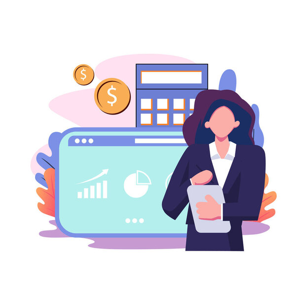 Система управления финансами плоский стиль иллюстрации дизайн