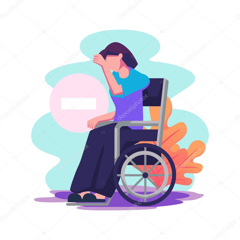 Problems of disabled flat style illustration design