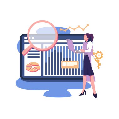 Dijital denetim düz biçim illüstrasyon tasarımı