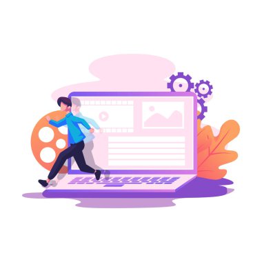 Hareket grafiği düz biçim illüstrasyon vektör tasarımı