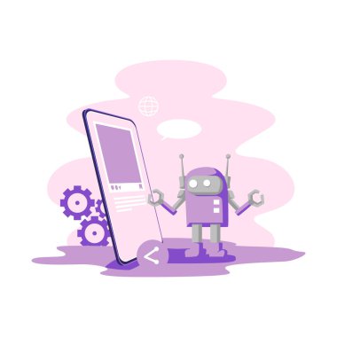 Sosyal medya Ai düz biçim illüstrasyon tasarımı