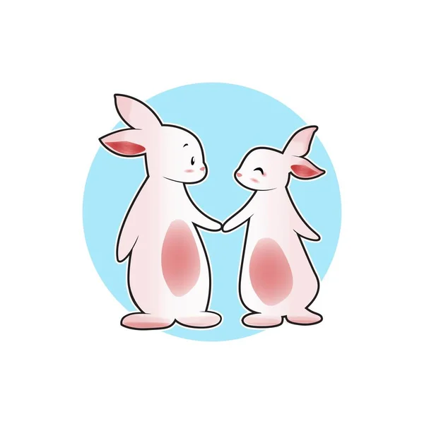 Couple Rabbit Vector Illustration Design — Stock Vector