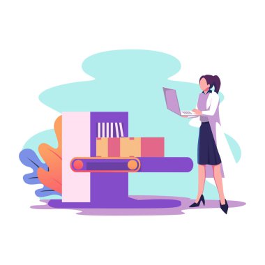 Üretkenlik düz stil çizim tasarımı