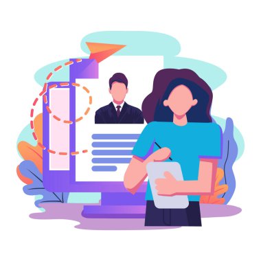 Cv düz biçim illüstrasyon tasarımınızı gönderin