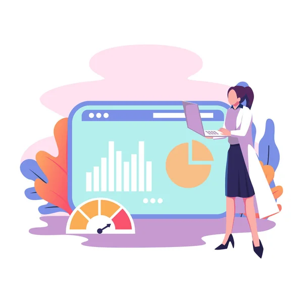 Performance Management Flacher Stil Illustration Design — Stockvektor