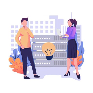 Yenilikçi büyük veri çözümleri düz biçim çizimi tasarımı