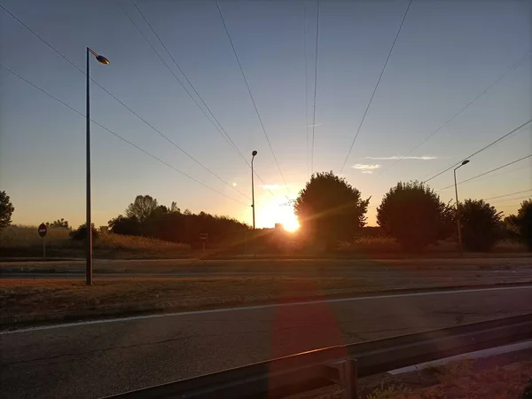 Приємне Сонце Вниз Дорозі — стокове фото