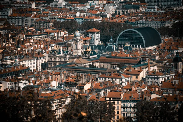 Aerial View City Lyon France — стоковое фото