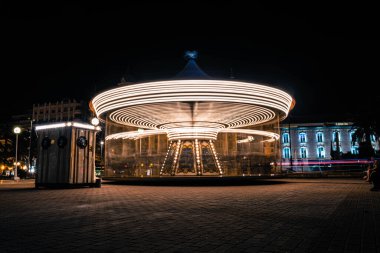 Barselona şehrinin gece manzarası, İspanya