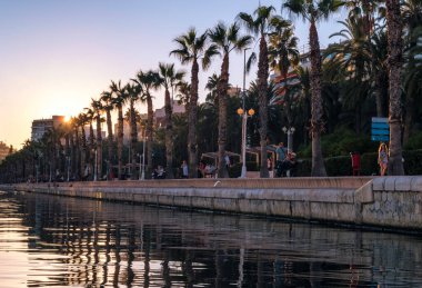 beautiful view of the city of the island of the mediterranean sea in alicante