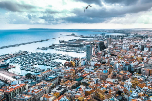 Aerial View City Alicante Spain — стоковое фото