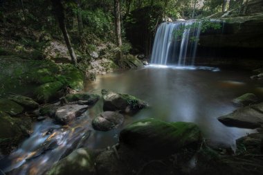 Beautiful waterfall in the forest of phu kra dueng national park, Thailand. Look freshness and tropical.