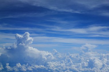 Very clear of cloudy blue sky, Abstract background, blue sky background with tiny clouds.