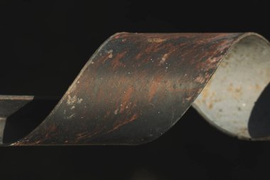 Closeup photo of technological metal structure. Creative abstract of modern architecture designed from steel. Toned in vintage color.