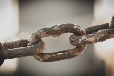 Closeup photo of technological metal structure. Creative abstract of modern architecture designed from steel. Toned in vintage color.