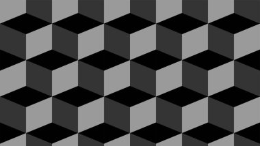 Hacim monokrom küpleri, basit geometrik dikişsiz desen