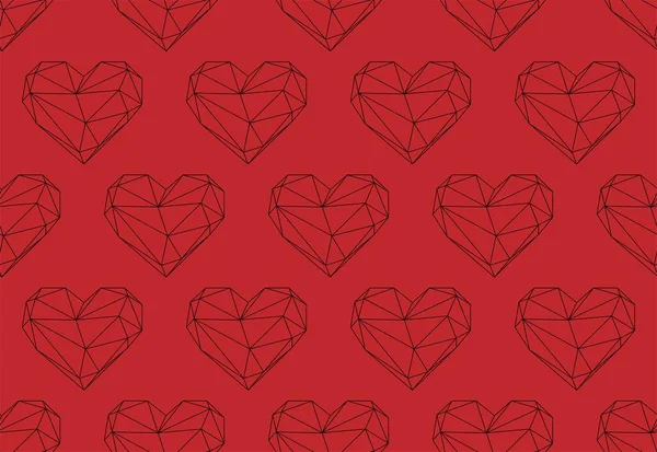 Γεωμετρικά Σχήματα Καρδιάς Καρδιά Περιγράφει Αδιάλειπτη Μοτίβο — Διανυσματικό Αρχείο