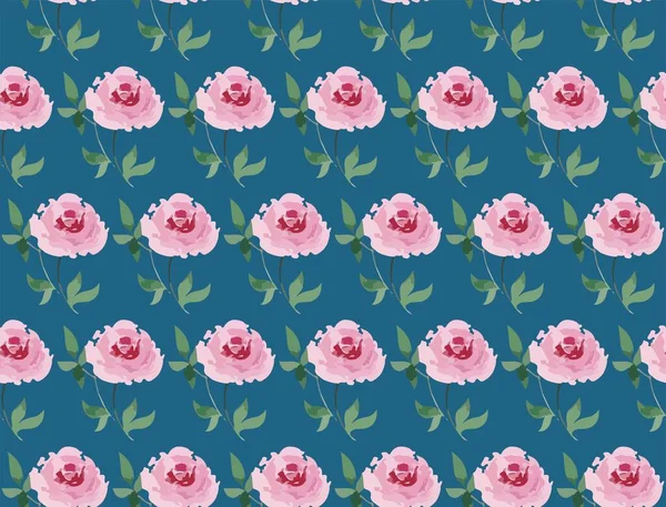 Abstract Seamless Background Pattern Freehand Ink Watercolor Drawings Rose Flowers —  Vetores de Stock