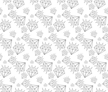 Pırlanta desensiz mücevher vektör çizgileri eşarp izole edilmiş arka plan karton duvar kâğıdı çizimi beyaz tasarım