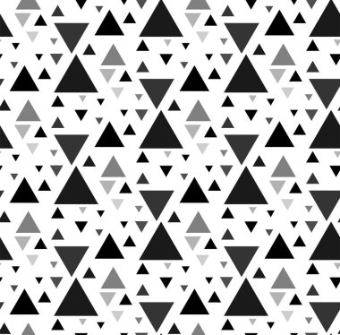 Abstract seamless pattern with triangles in pastel black and dark gray.