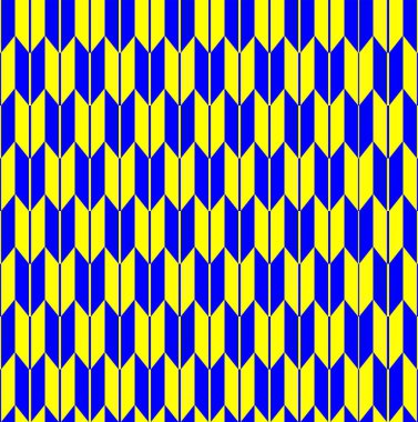 Diamond shape pattern. Yellow and blue arrow background. V shape pattern. Ukraine flag color theme.