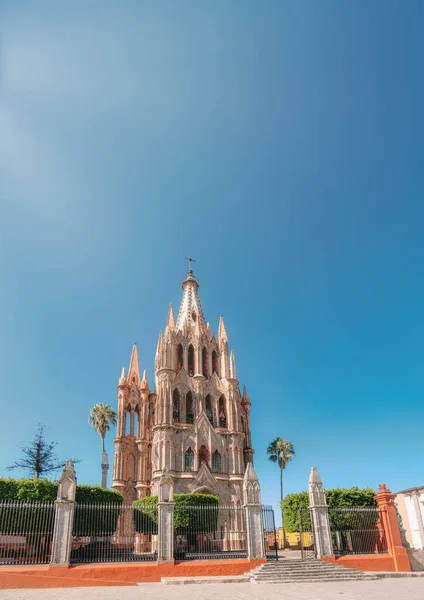 San Miguel Allende Landmark Parroquia San Miguel Catedral Arcangel Centro —  Fotos de Stock