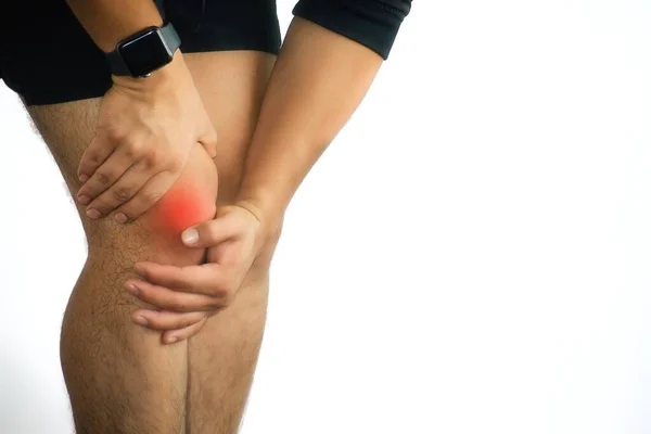 膝の痛みとコピースペースを持つ男 — ストック写真
