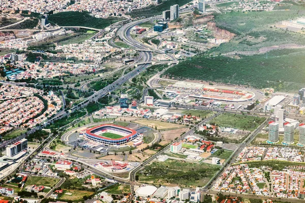Queretaro Mexico 'daki Corregidora Stadyumu' nun bir hava manzarası.