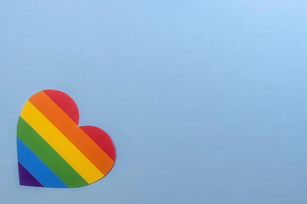 Heart Gay Lgbt Colors Blue Background — Stock Photo, Image