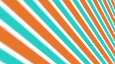 Turuncu, yeşil ve beyaz çizgiler her zaman aynı yöne doğru düzgün sıralanmış. Tasarım için arka plan. 4k çözünürlüğü ile döngü.