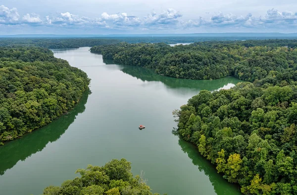 Letecký Pohled Krásné Tims Ford Lake Tennessee — Stock fotografie