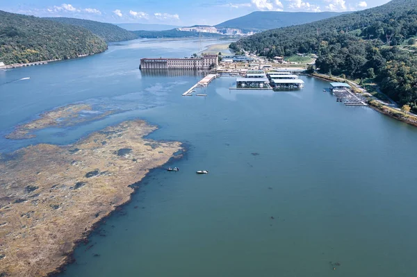 Stará Přehrada Hales Bar Powerhouse Přístav Tennessee River Gorge Poblíž — Stock fotografie