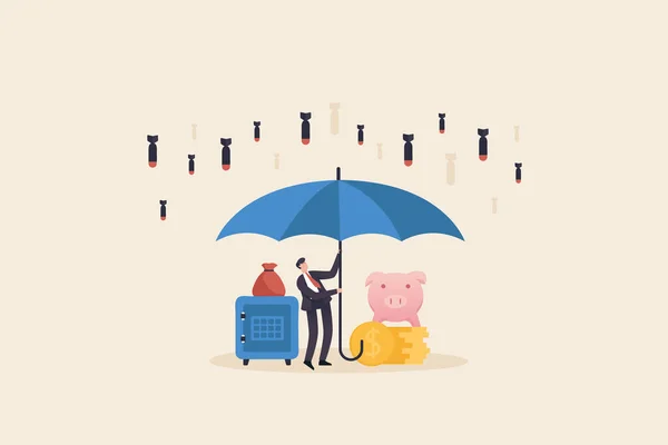 Businessman Holding Umbrella Protect Property Protect Finance Insurance Financial Security — Stok fotoğraf