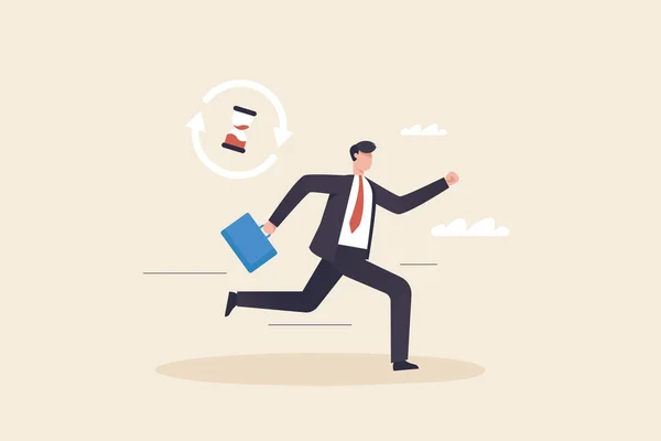 Career Challenge Success Fast Change Work Businessman Carrying Briefcase Running — Stock Fotó