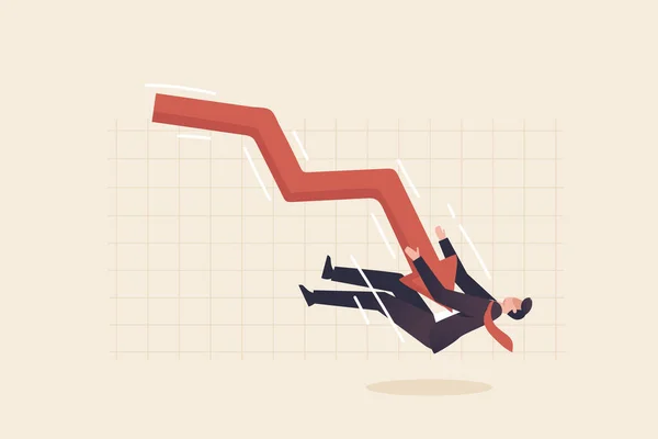 Arrow Chart Attacks Businessman Investor Investment Risk Stock Market Plunge — Stockfoto