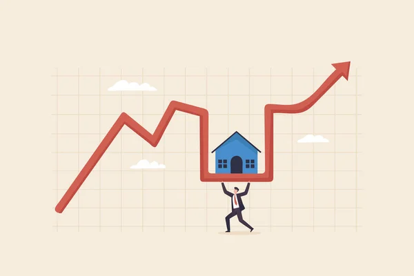 Real Estate Housing Market Bubble Inflation Red Arrow Chart Graph — Stock Fotó