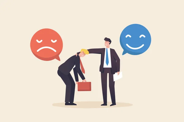 Positive Thoughts Negative Emotions Bad Experiences Customer Colleague Happy Optimistic – stockfoto