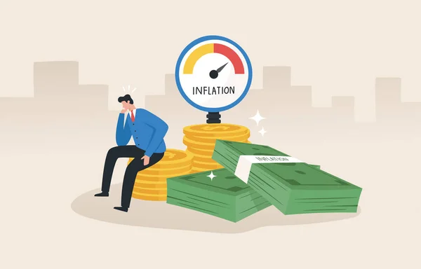 Inflationary Financial Crisis Measure Inflation Loss Investment Due Inflation Decrease — Foto de Stock