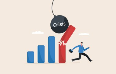 Stock volatility market crash, crisis or depression, investment risk or price.