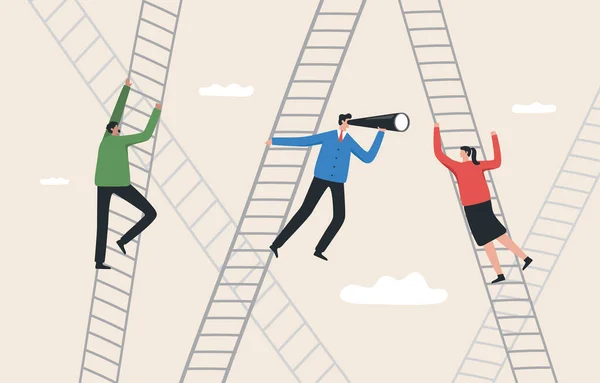 Career Ladder Grow Stairs Developing Potential Adapting Changing Career Challenges — ストック写真