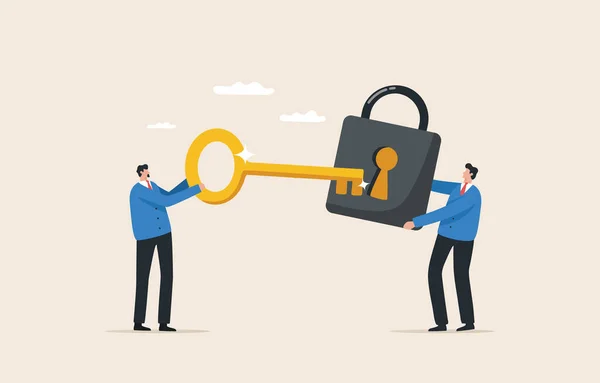 Key Business Concept Solve Business Problems Success Golden Key Unlock — 图库照片