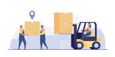 Adam sürüş ve kontrol forklift.