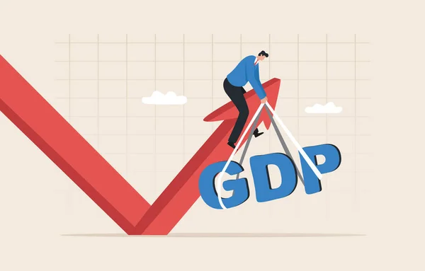 Gross Domestic Product Gdp Recession Business Consumption Investment Arrow Sign — Stok fotoğraf