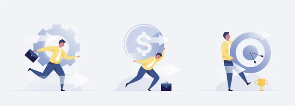 Business Man Growth Concept Vector Illustrations — Stockfoto