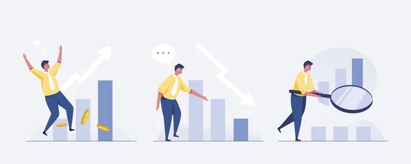 Businessman Analyzing Growth Charts Concept Illustration Vector — Fotografia de Stock