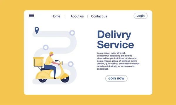 Order Delivery Tracking Landing Page Template Design Concept Vector Illustration — Foto de Stock