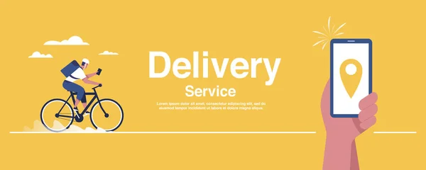 Bicycle Delivery Delivery Service Concept Delivery Man Riding Bicycle Delivery — ストック写真