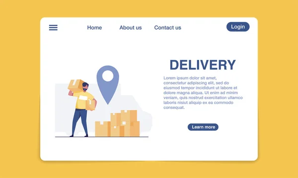 Delivery Landing Page Template — Stock Photo, Image