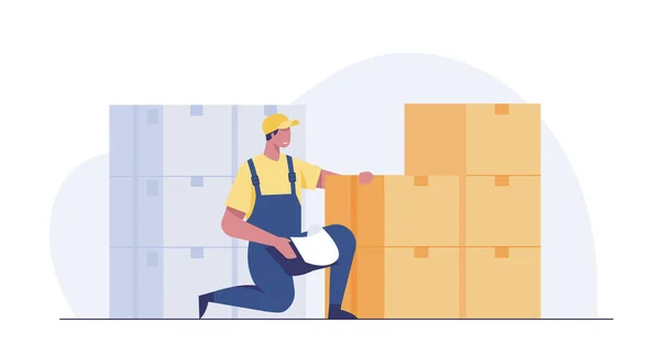 Physical Inventory Count Management Vector Illustration — 图库照片